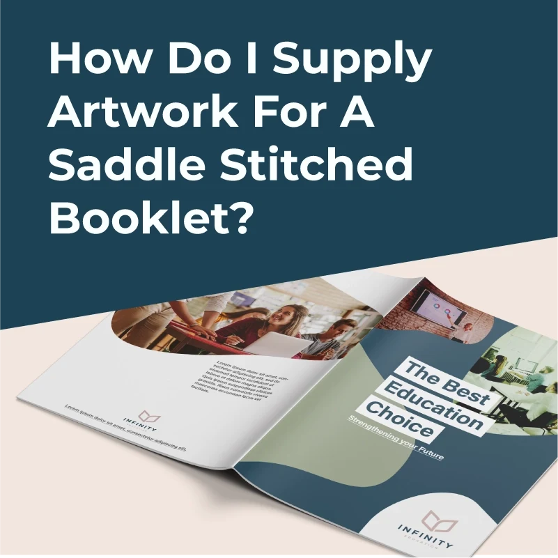 How do I supply artwork for a saddle-stitched book?
