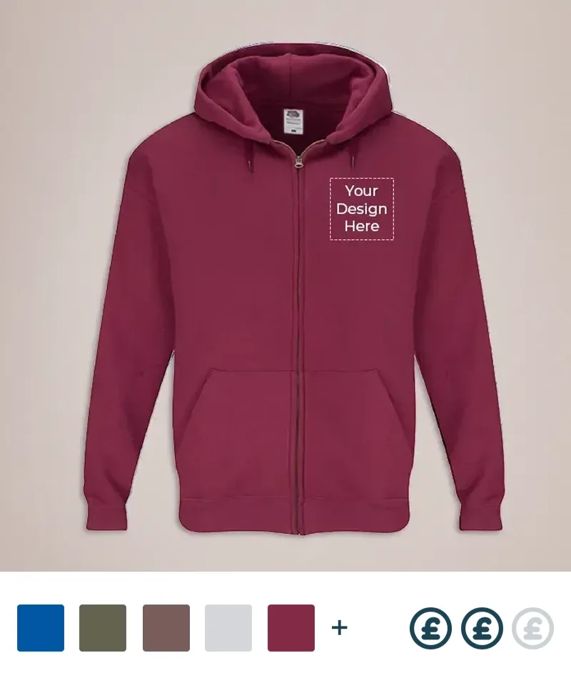 Embroidered Fruit of the Loom Premium Hooded Sweat Jacket - Category Image