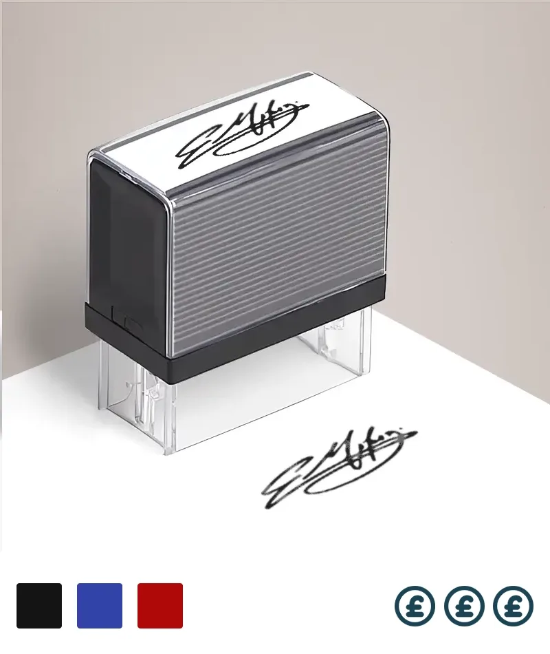 Self-inking signature stamps