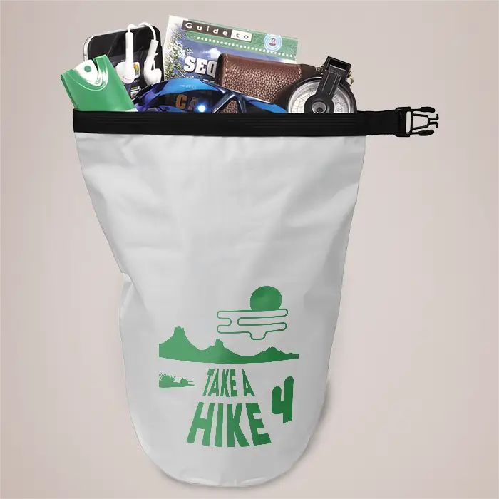 Survivor 5 litre waterproof roll-down bag - White