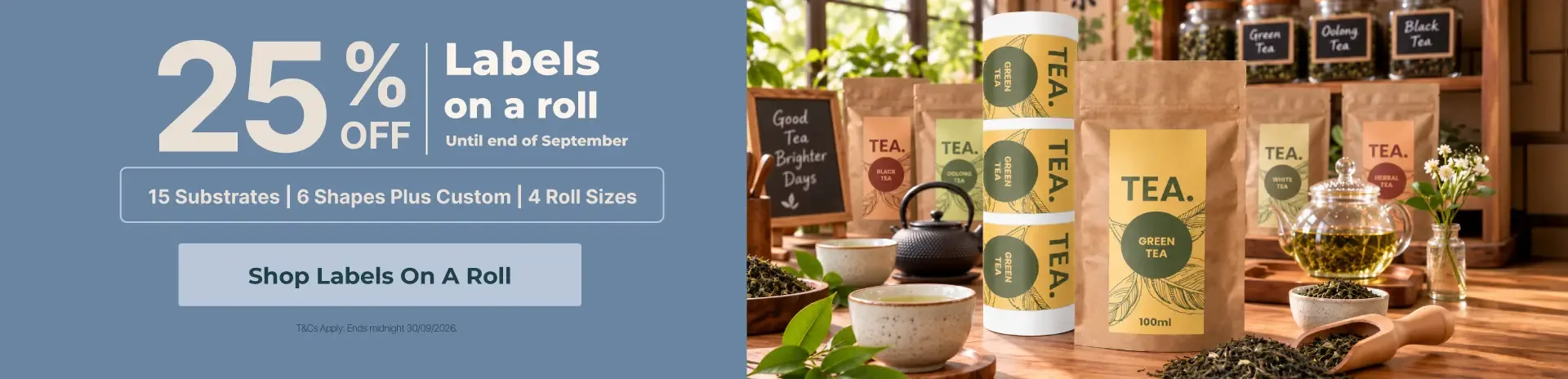 25% off labels on a roll