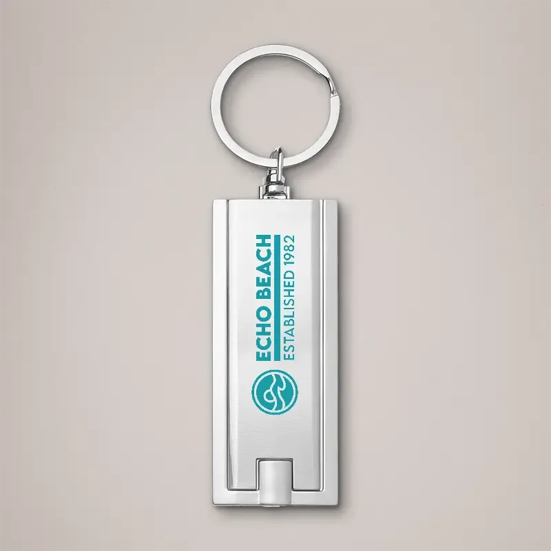 Silver Branded Keychain Light