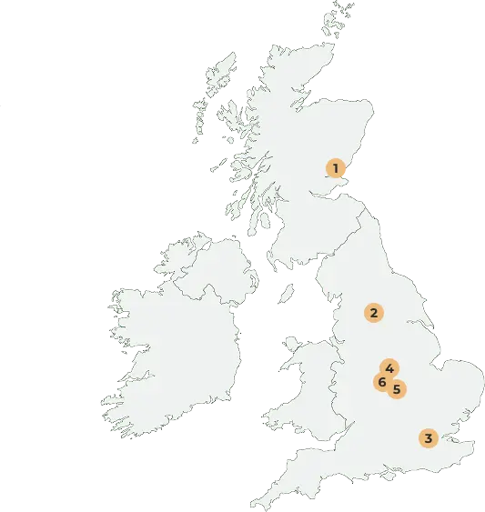 UNITED KINGDOM MAP - banner drop off points