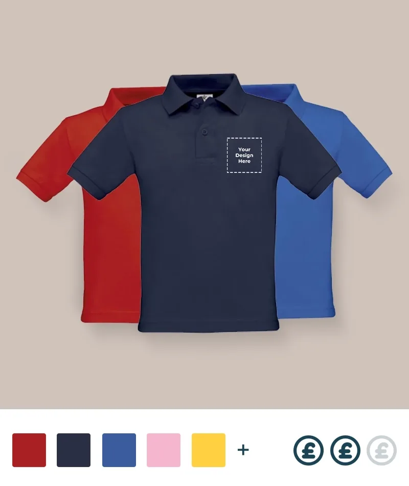 Brandable polo shirts for kids - schools, clubs, events