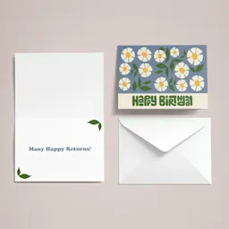 Custom Printed Greeting Card with Envelope – Open and Closed View Thumbnail