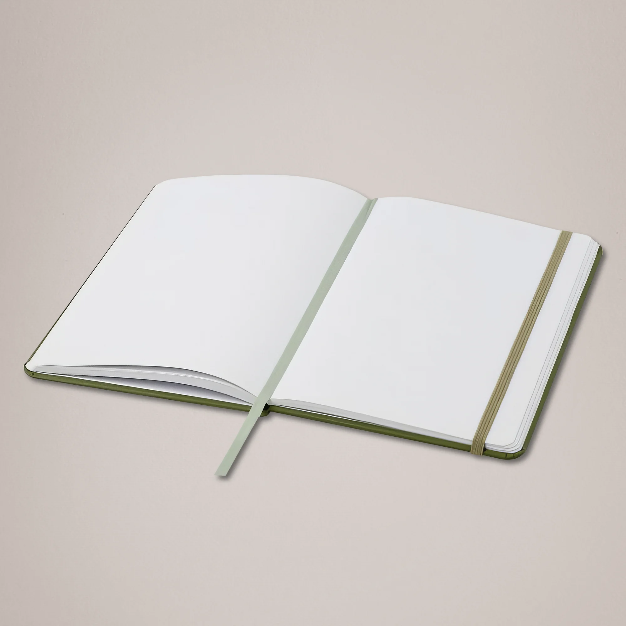 Forest Green Blank A5 Custom Notebook - Open