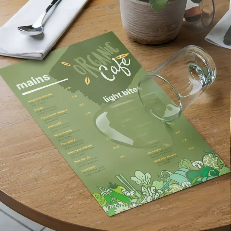 Waterproof menus