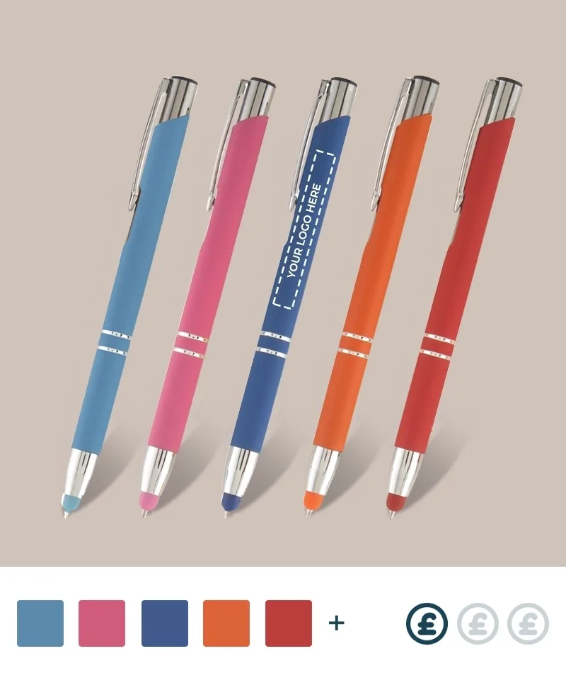 Colourful Custom Soft Touch Brights Stylus Pens