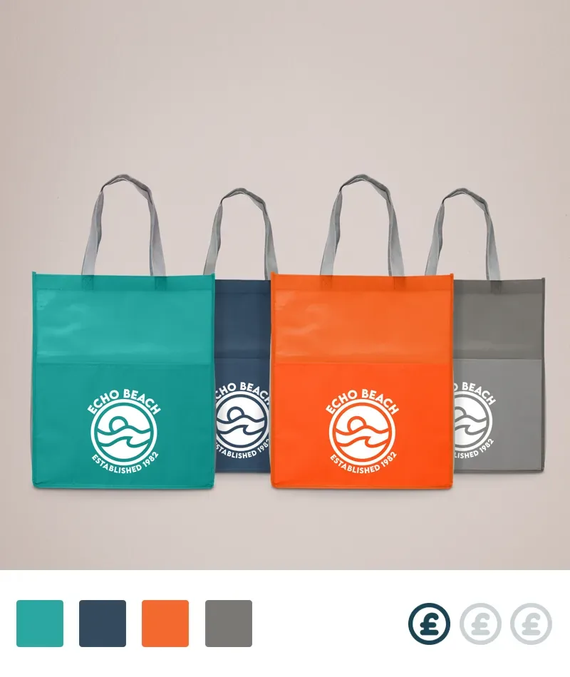  Recycled Custom Non-Woven Tote with Pocket