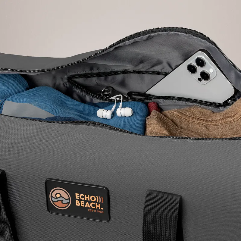 Branded duffle bag