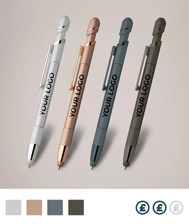 Custom printed Calder Soft Touch Monochrome Metallic Stylus Pen