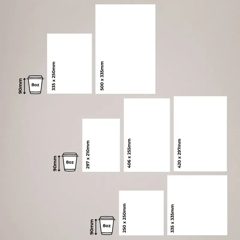 Greaseproof Size Comparison Chart