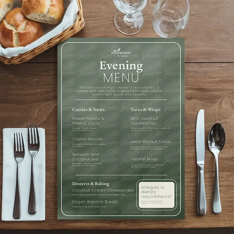 Flat menus