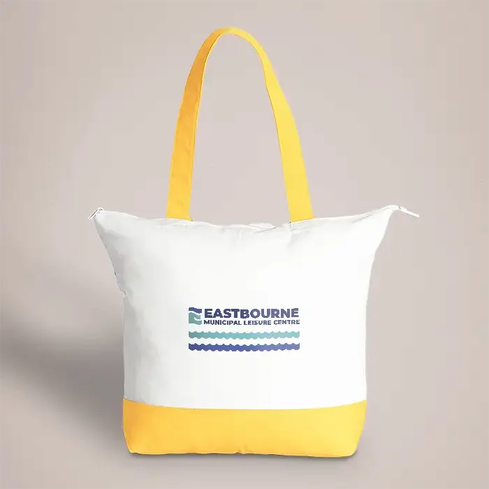 Large Zipped Cotton Tote Bag