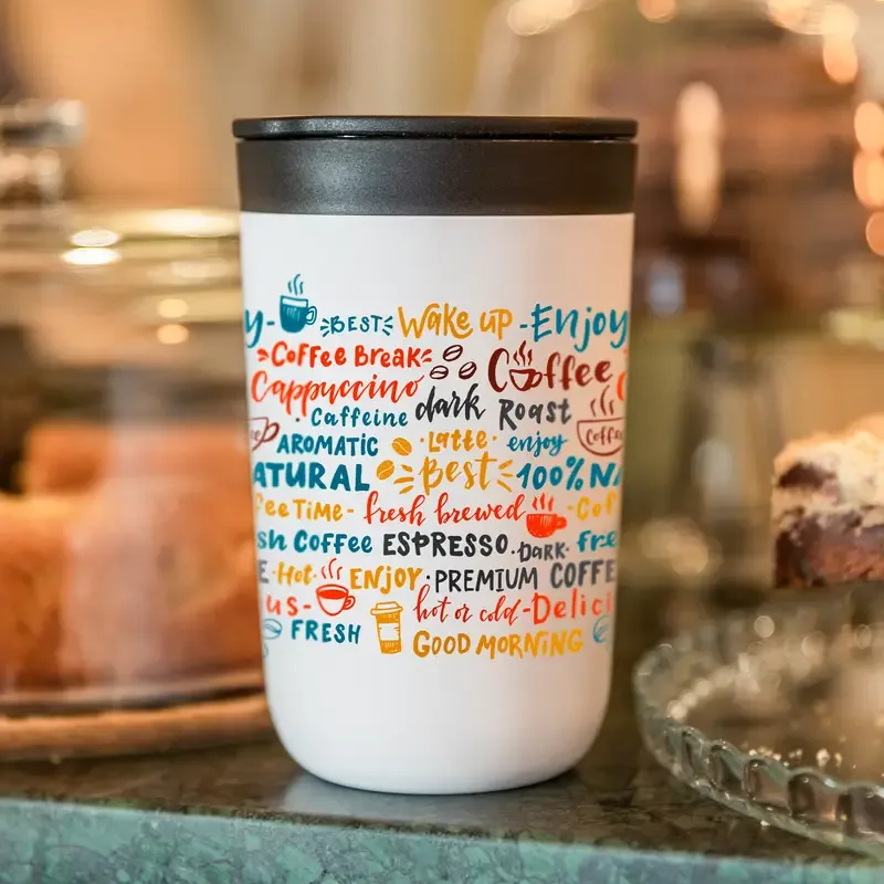 White Printed Tumbler