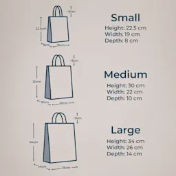 Personalised Paper Bags - Size Chart Thumbnail