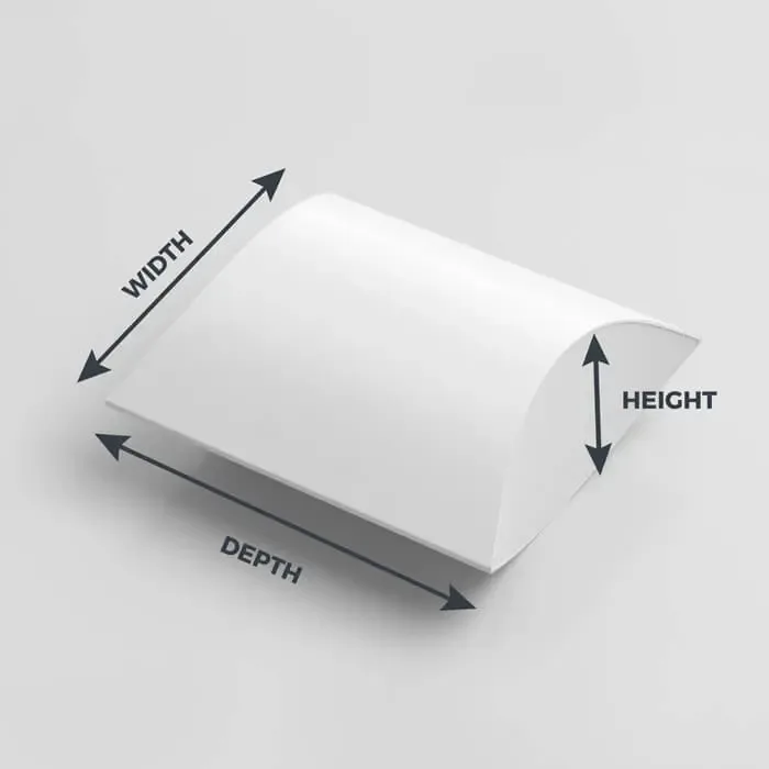 Pillow Box Packaging Dimensions