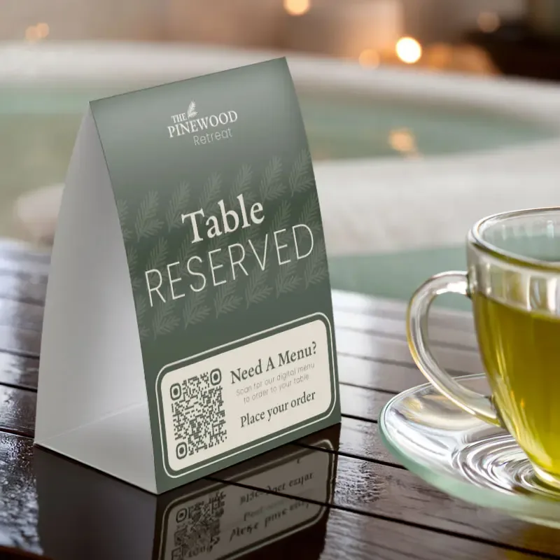 Tent cards for specials or reservation signage