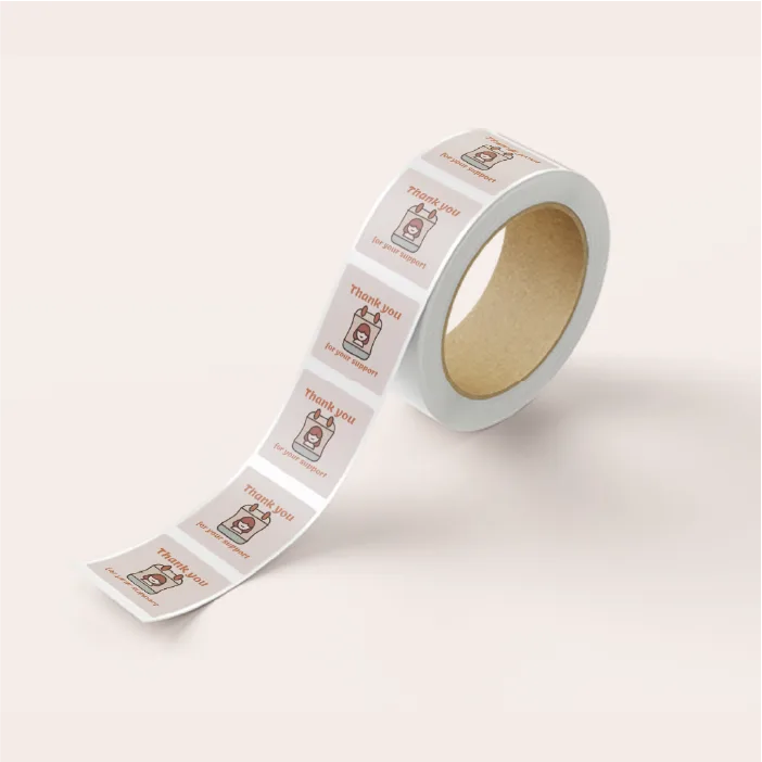 Branded labels on a roll