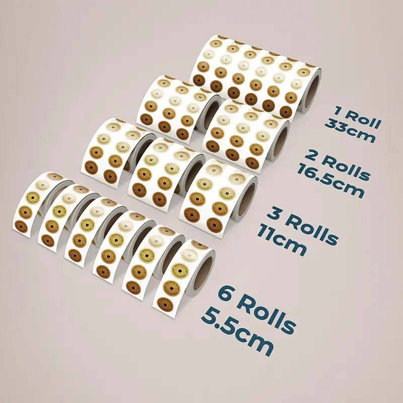 Foil Labels on a Roll Sizes