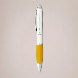 Printed pens with yellow grip Thumbnail