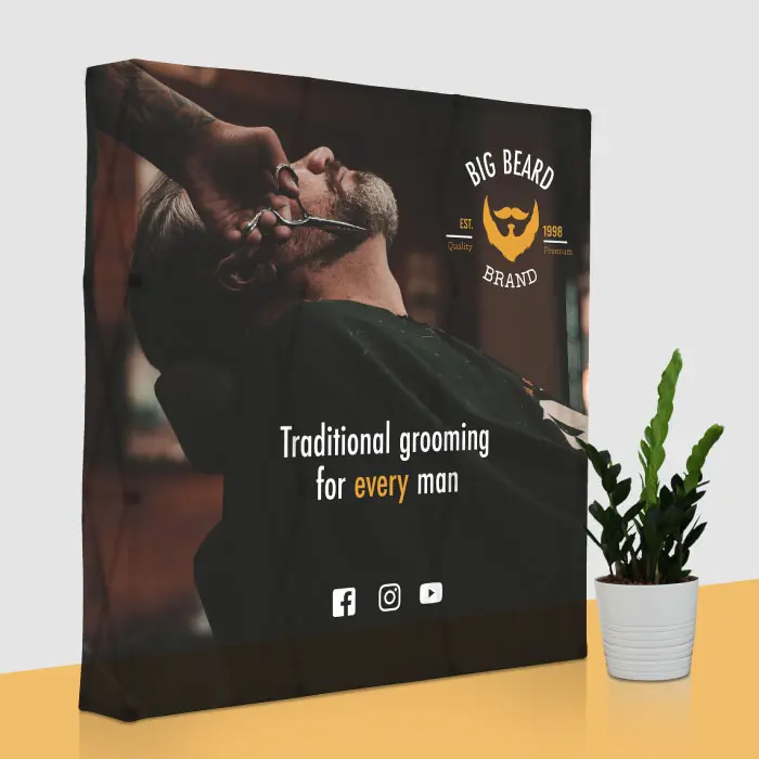 Fabric display stand downloadable marketing tools