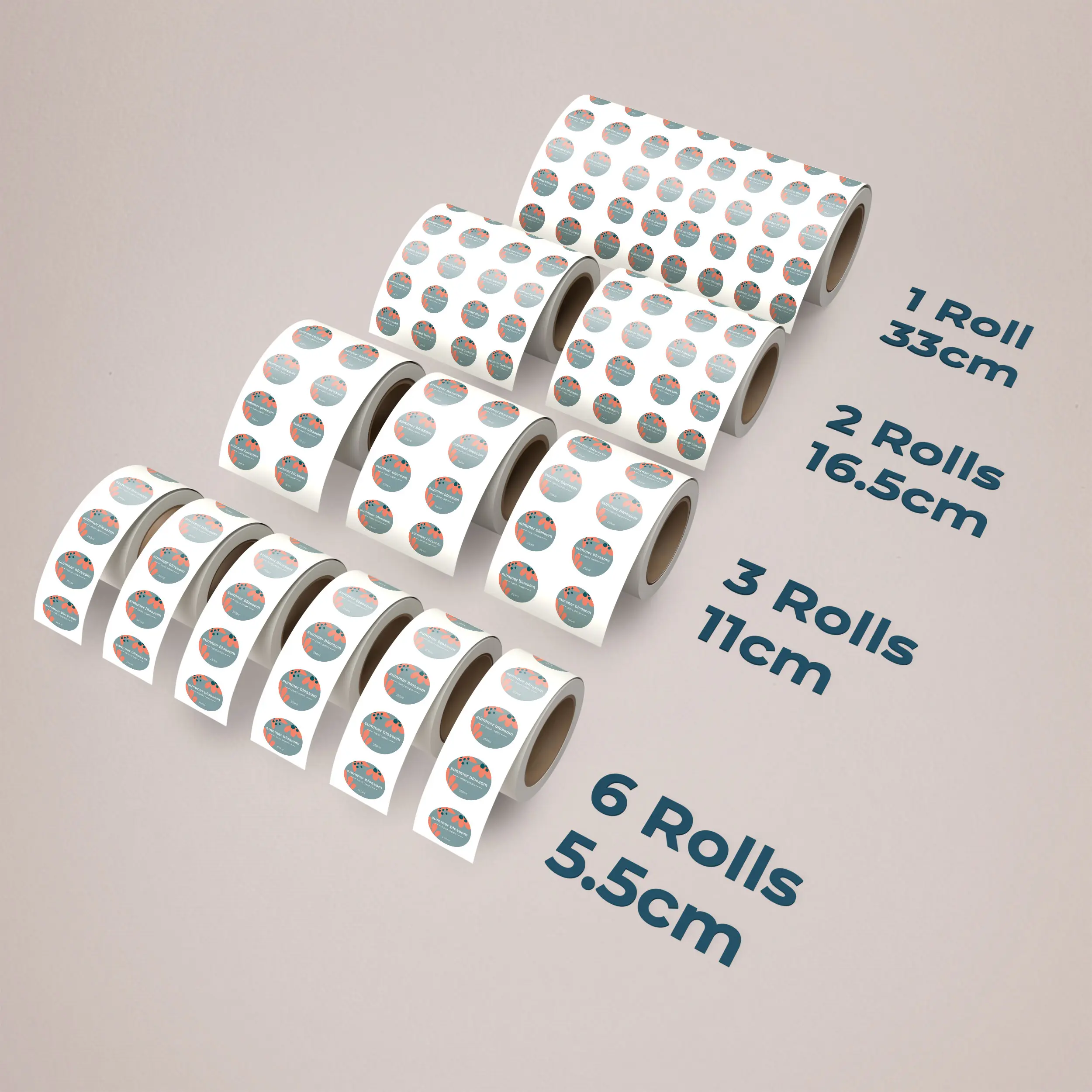 Circle Labels on a Roll Sizes