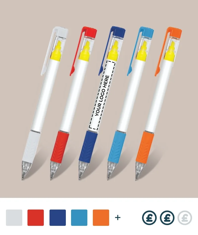 Custom Printed Esk Brights Ballpoint/Highlight Pen