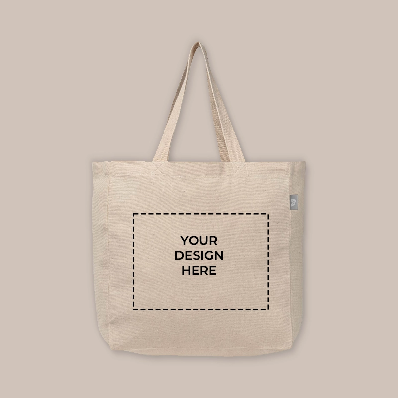 Cotton blend branded tote