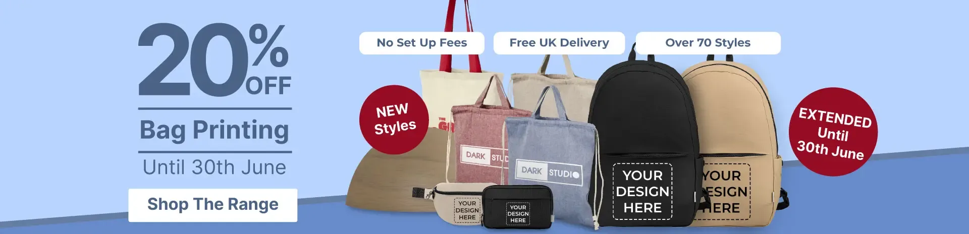 20% off bag printing