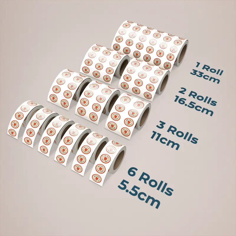 Jar Labels on a Roll Label Sizes