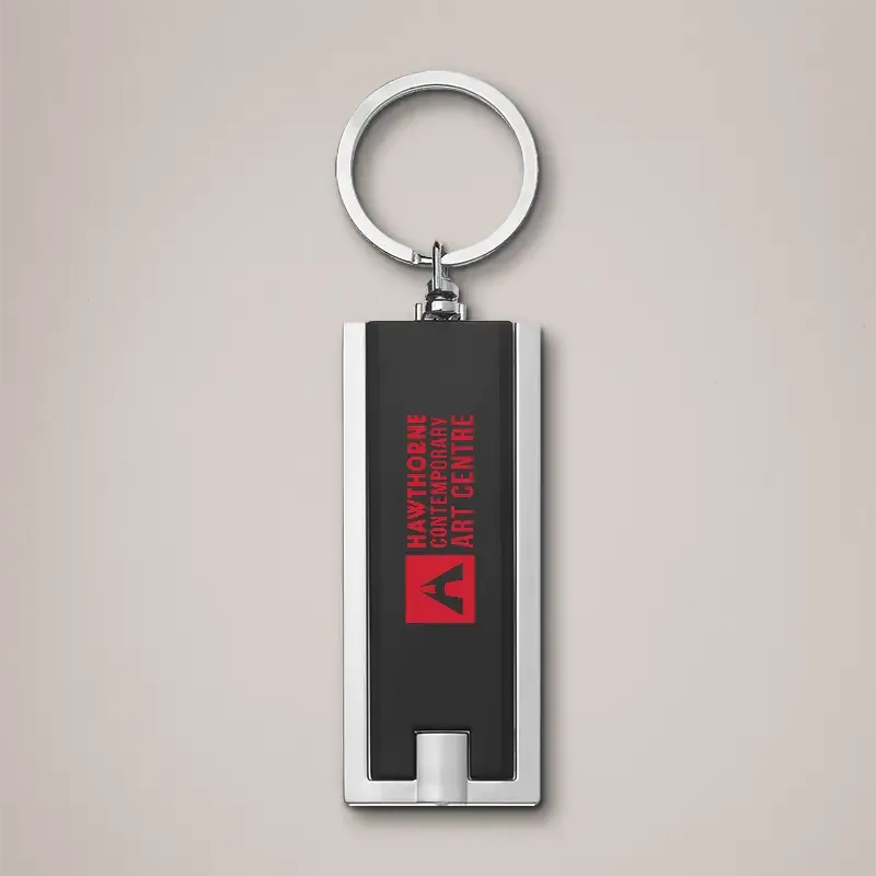 Black Branded Keychain Light