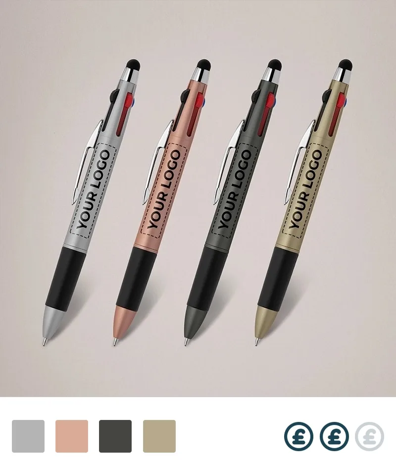 Multicoloured ink-branded pens