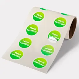 Circle Labels on a Roll - Polypropylene Deluxe White Thumbnail