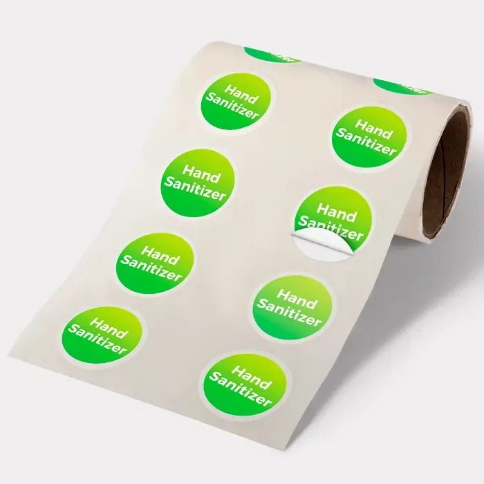 Circle Labels on a Roll - Polypropylene Deluxe White