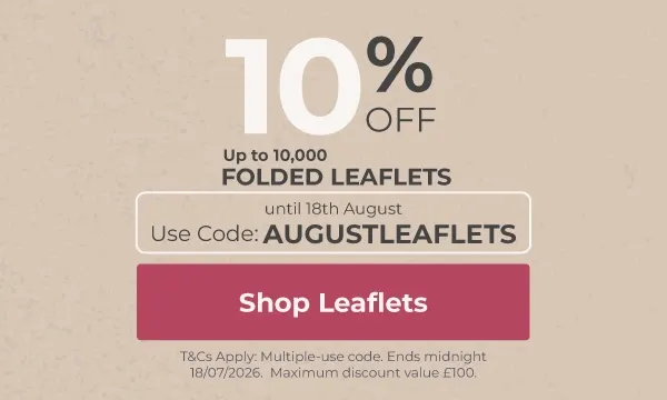 10% off up to 10,000 leaflets