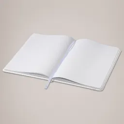 Blank Page A5 Writing Notebook in White - Open Thumbnail