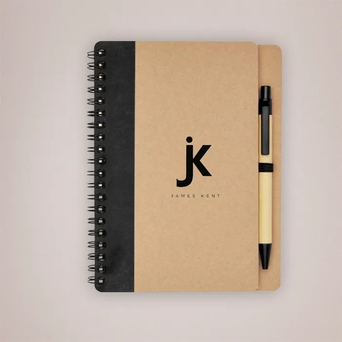 Black Priestly recycled notebook with pen | Read For Branding