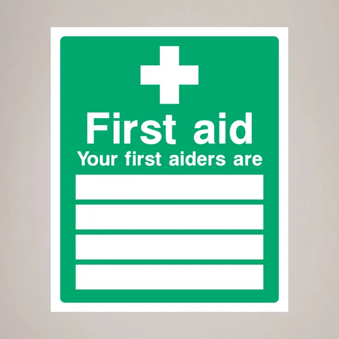 First Aiders List Safety Signage