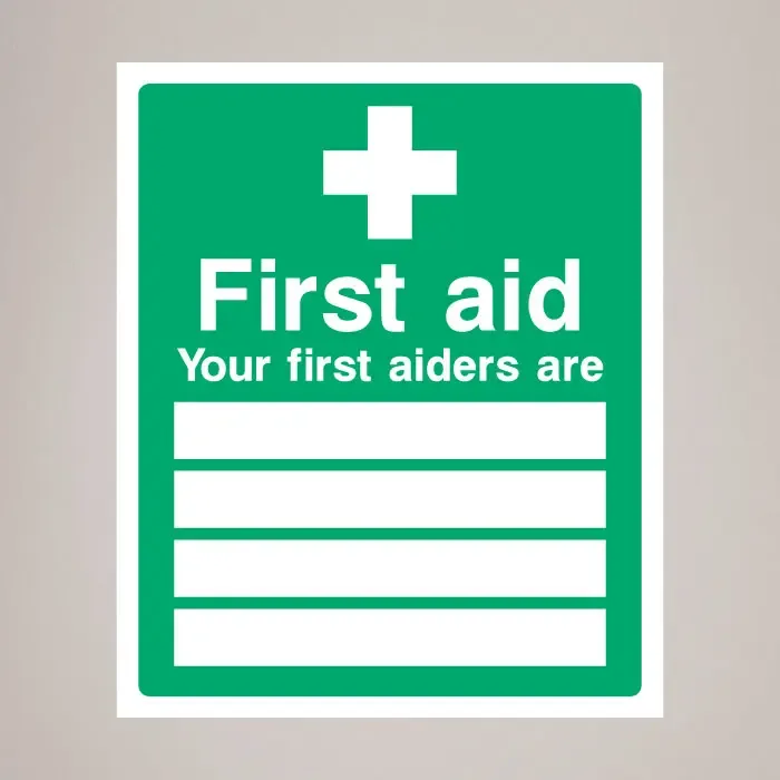 First Aiders List Safety Signage