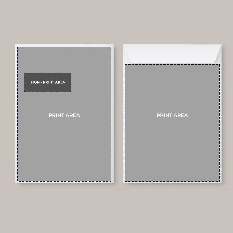 C4 Envelope with window - Print area