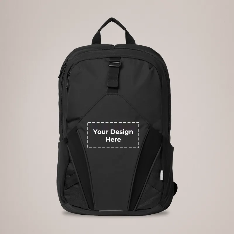 Black branded backpack