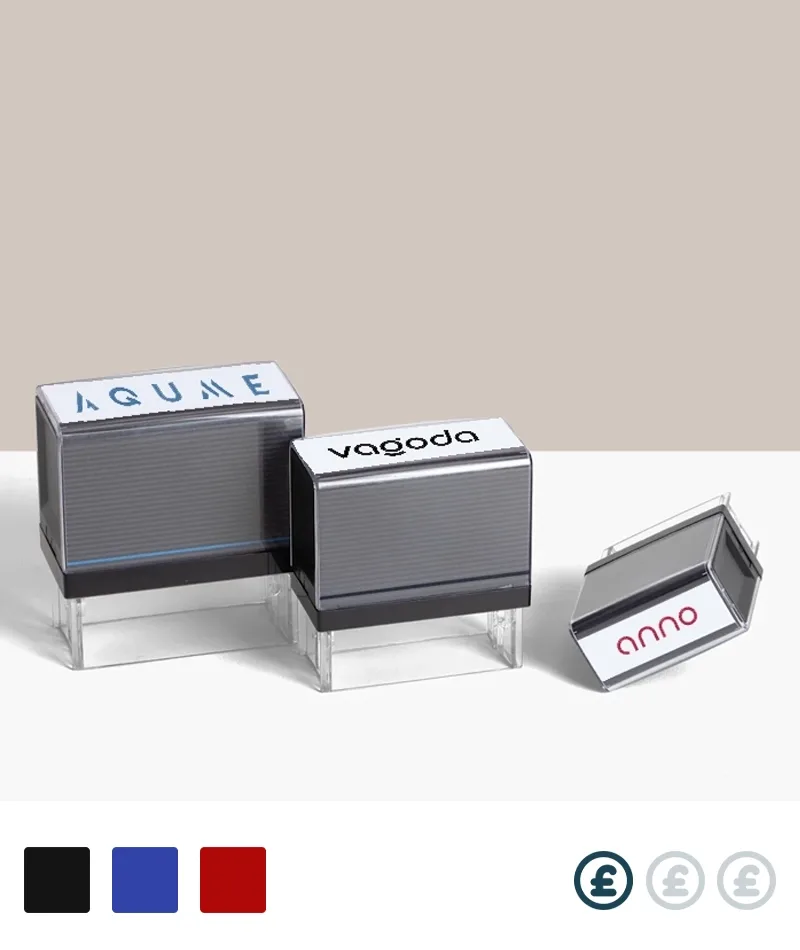Self-inking rectangular stamps