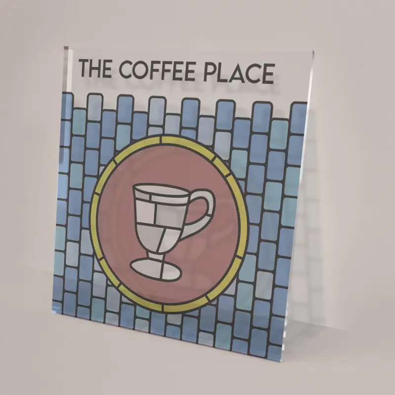 Clear acrylic sign (Plexiglas®)