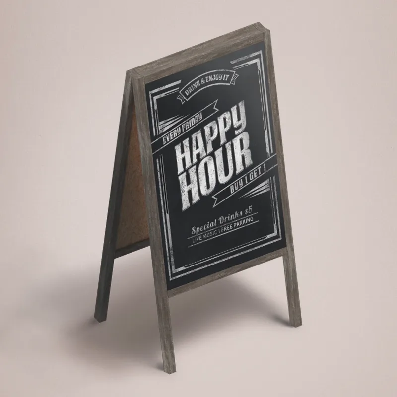 Printed Happy Hour chalkboard