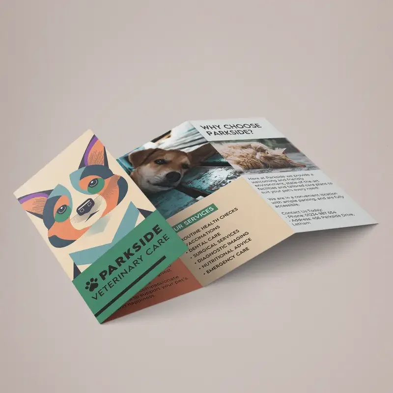 Pamphlet printing - open view