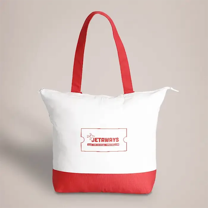 Zipped Cotton Tote Bag