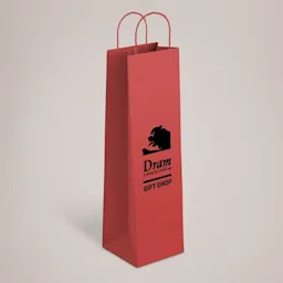 Red Wine Bottle Bag With Red Handles Thumbnail
