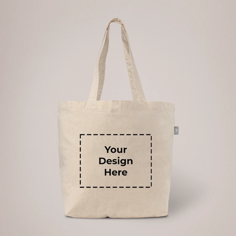 Herringbone cotton & Jute branded tote