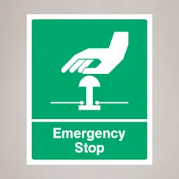 Emergency Stop Safety Signage - Green Thumbnail